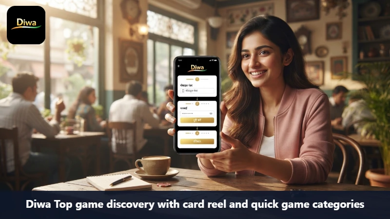 Diwa Top mobile gaming platform viewed on an Android smartphone